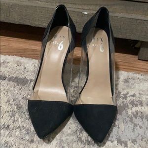 Clear and black heels   Size 6
